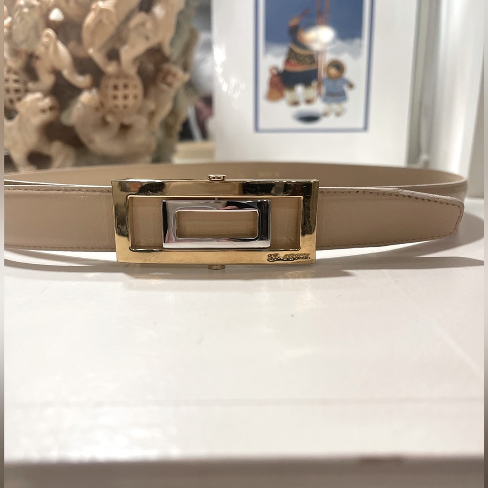 St. John Cream/Tan Leather Belt